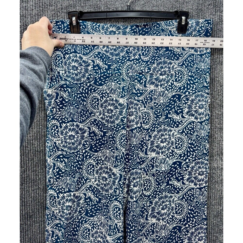 Maeve Anthropologie Anika Pants Womens XL Blue Floral Wide Leg Palazzo Pull On - Picture 10 of 14